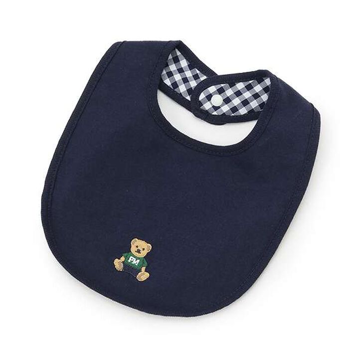 Bear Appliqu&eacute; Bib,Navy, medium image number 0