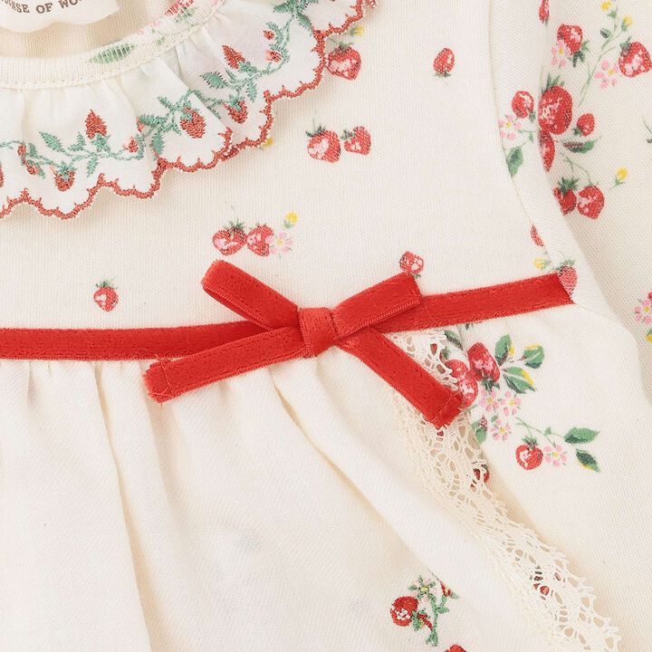 Wild Strawberry Baby Suit [Organic] [Made in Japan],Pearl white, medium image number 4