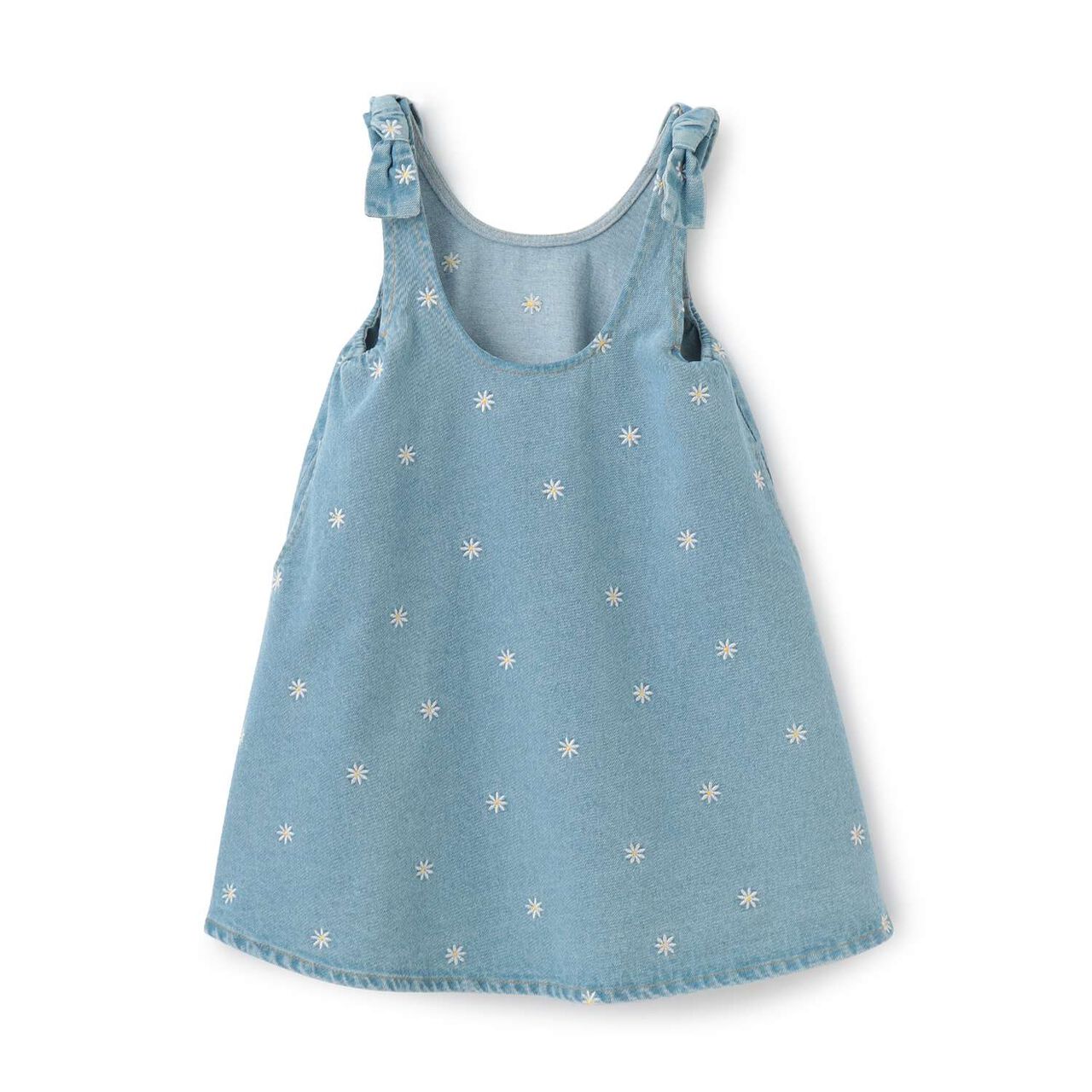 [Tomodeni] Assorted Embroidered All-Over Pattern Flare One-Piece Dress,Blue, large image number 1