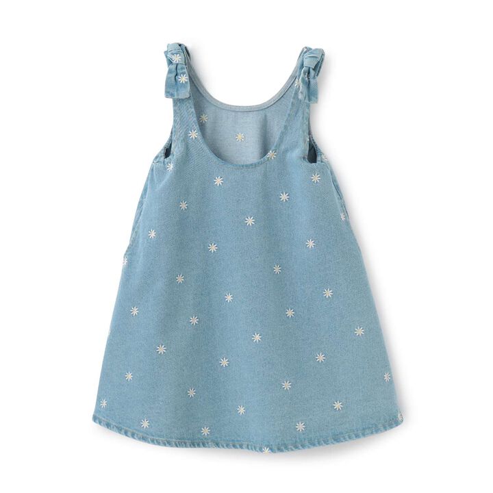 [Tomodeni] Assorted Embroidered All-Over Pattern Flare One-Piece Dress,Blue, medium image number 1