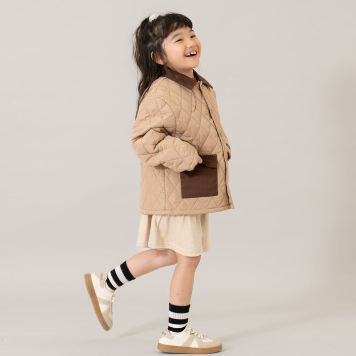 Gathered Cut Corduroy Skirt with Shorts,Deep green, medium image number 2