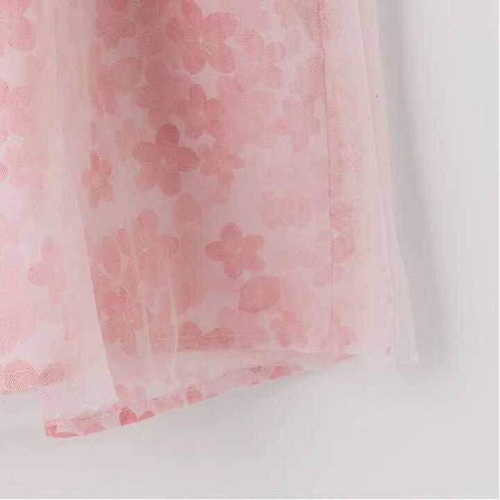 Floral Tulle Dress Set,Pink, medium image number 4