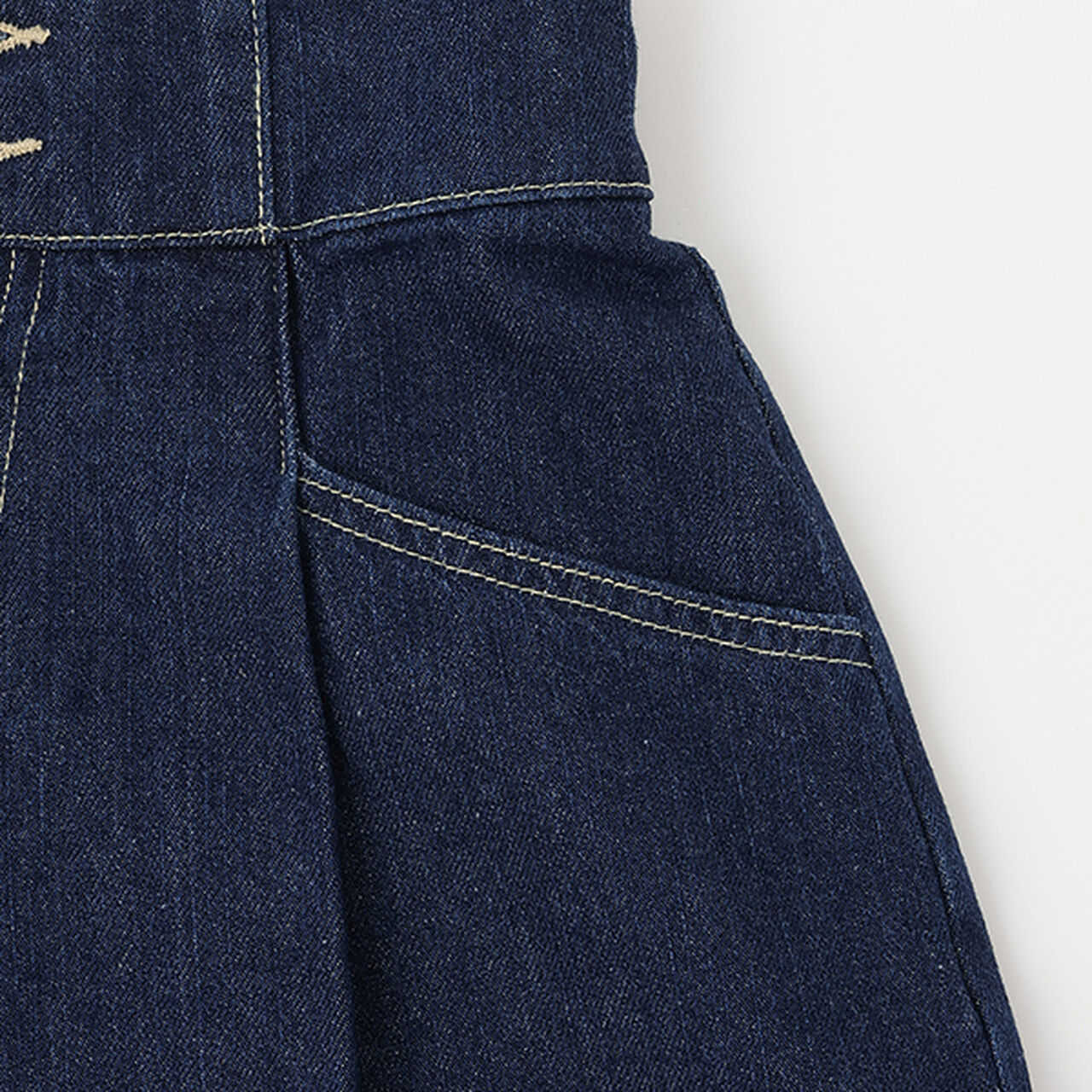 Flattering Tuck Flare Denim Culottes,Blue, large image number 5