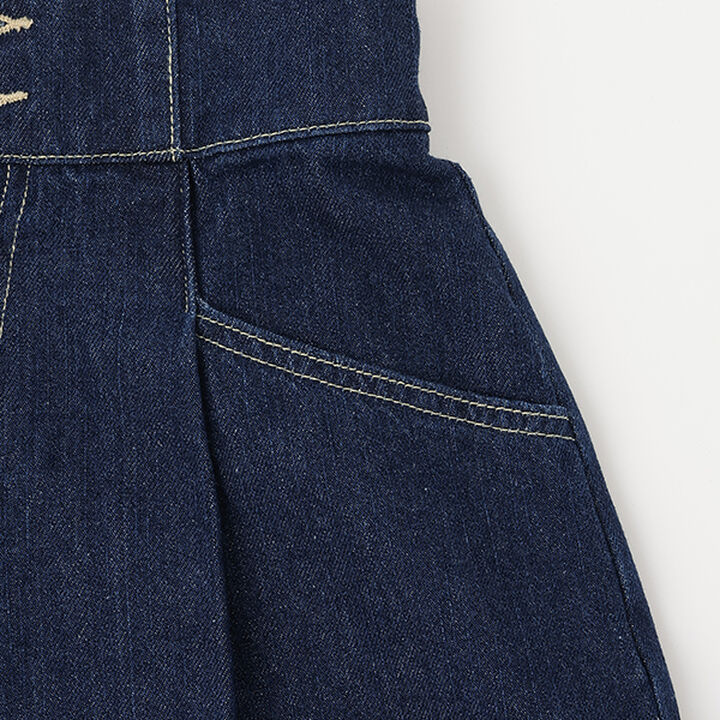 Flattering Tuck Flare Denim Culottes,Blue, medium image number 5