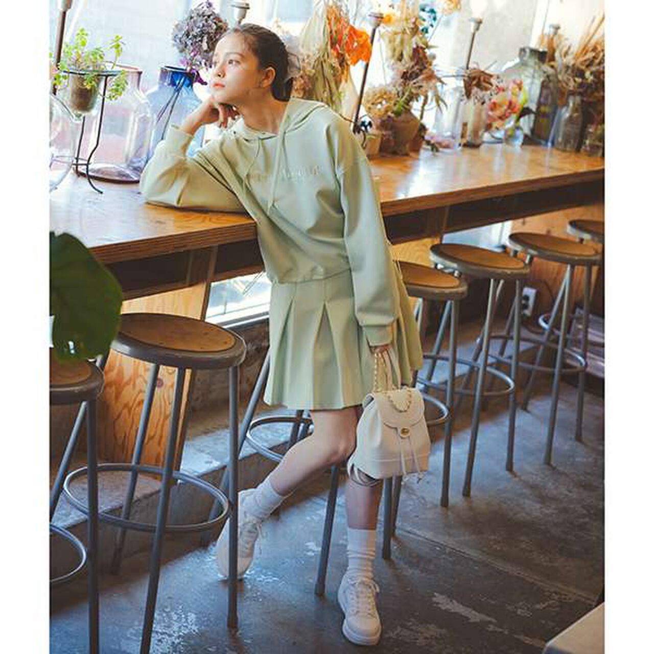 [LTXC] Flare Skirt with Inner Pants Included - Cardboard Box Design,Black, large image number 18