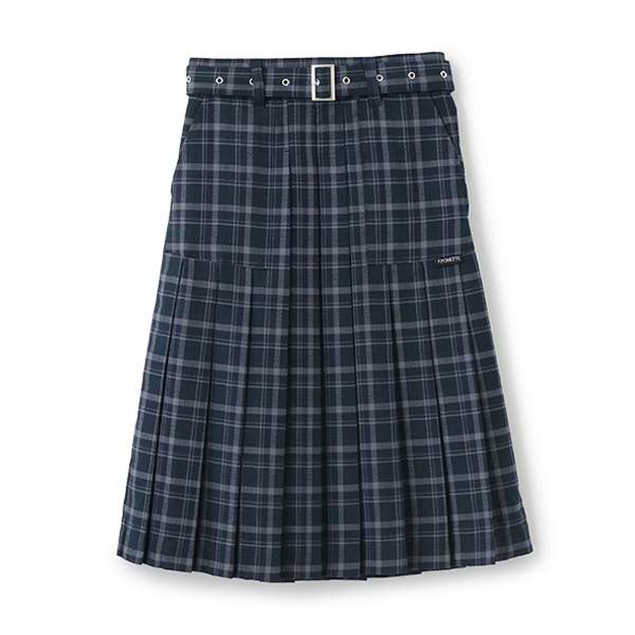 Checkered Midi Skirt,Charcoal gray, large image number 12