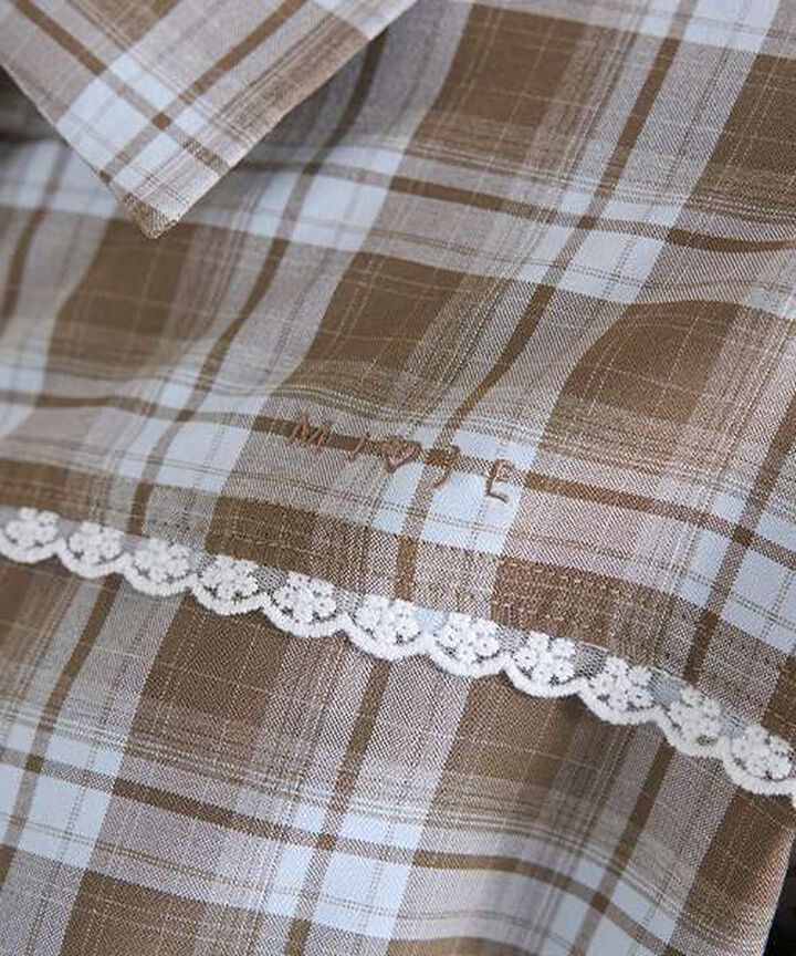 Checkered Shirt & Bustier Set,Pink, medium image number 6