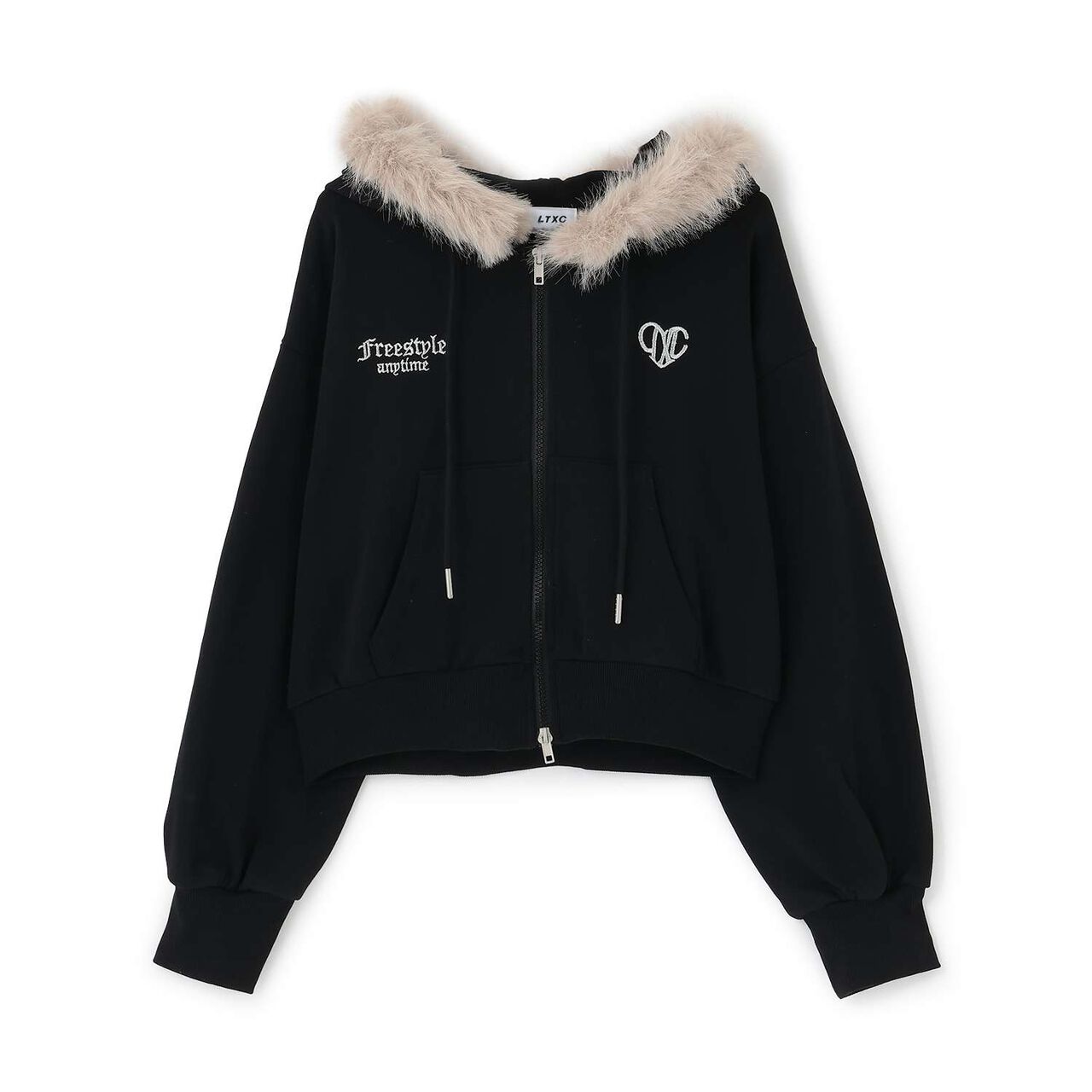 [LTXC] Fur-Trimmed Zip Hoodie,Khaki, large image number 12