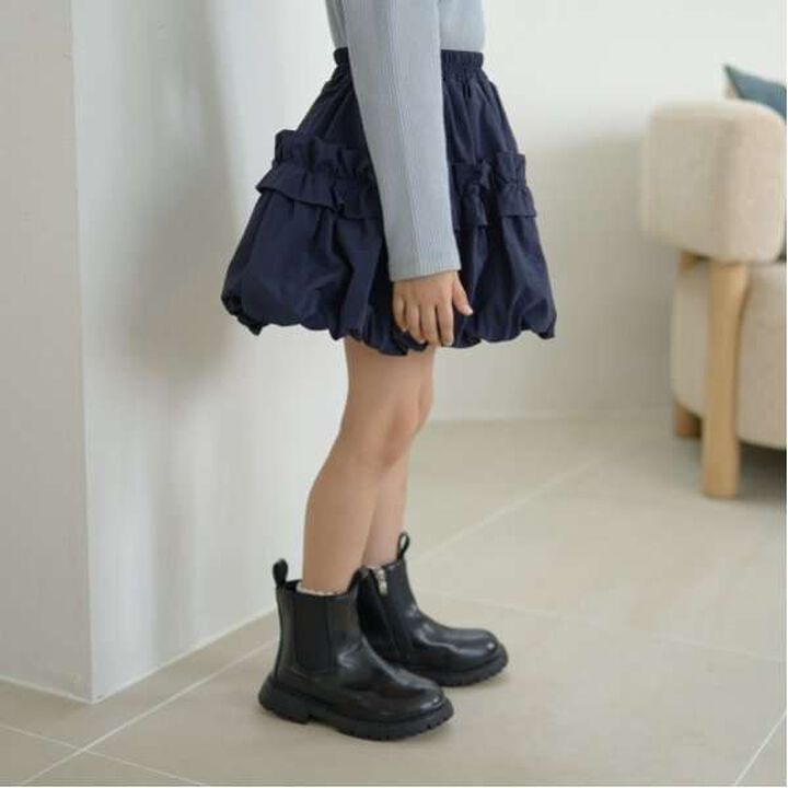 Frilled Balloon Skirt,Deep red, medium image number 7