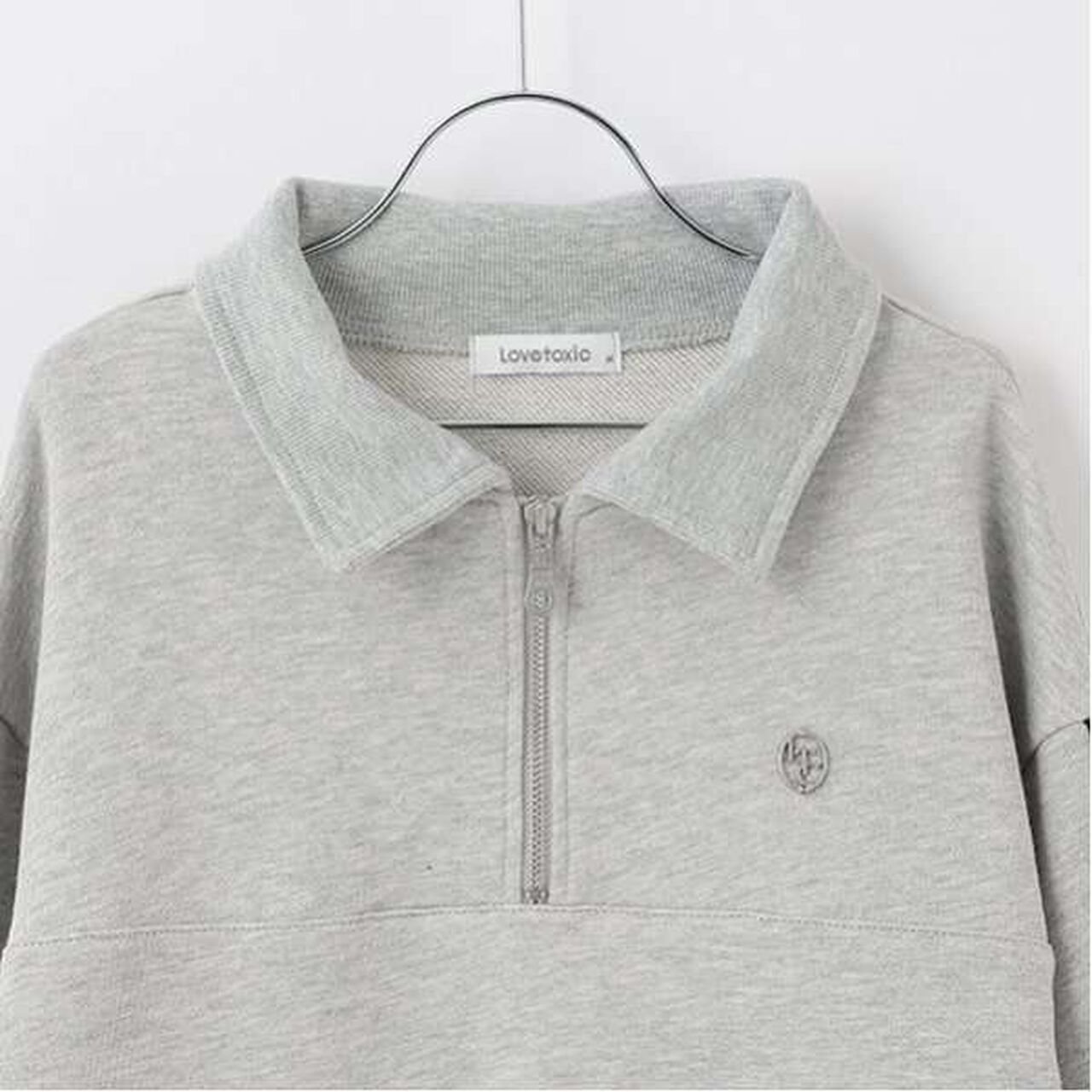 Half-Zip Pleated Set,Top gray, large image number 9