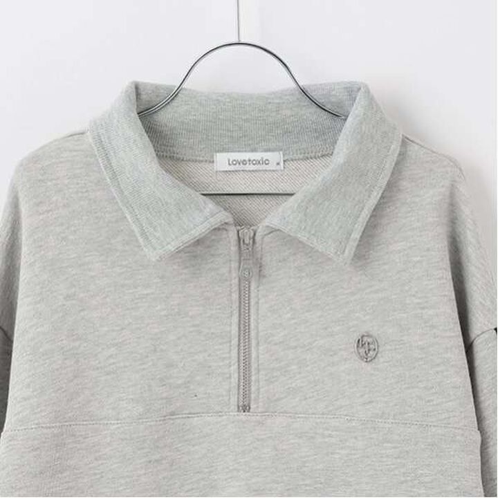 Half-Zip Pleated Set,Top gray, medium image number 9