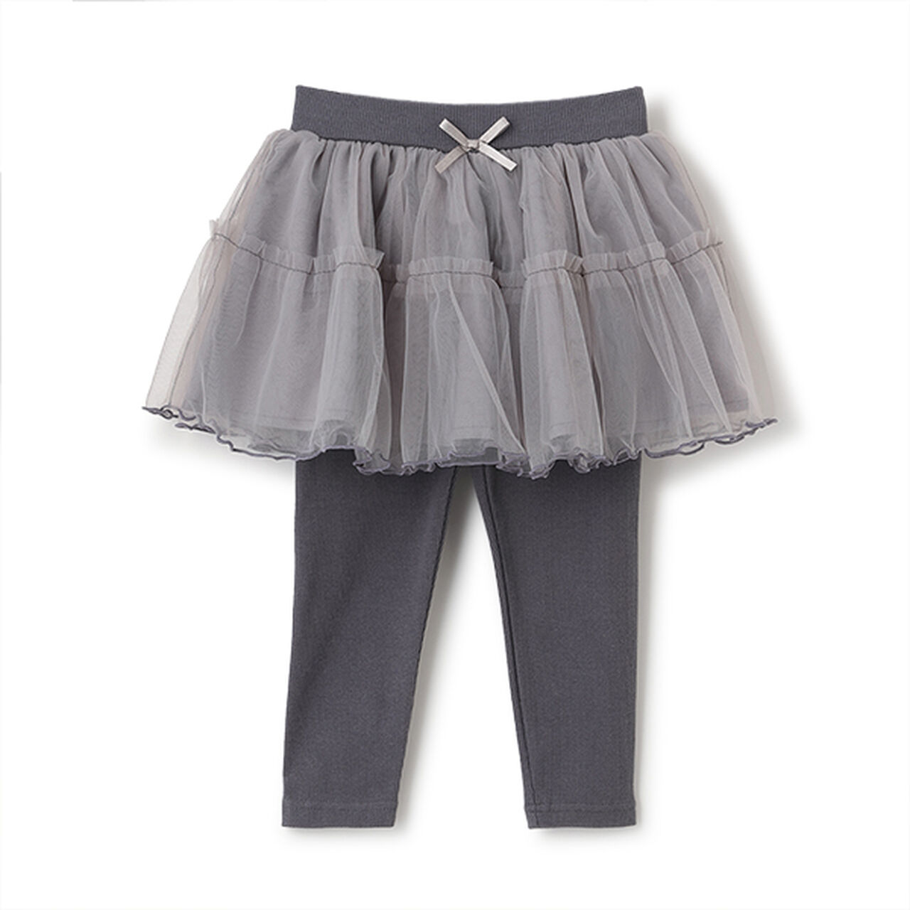 Tulle Skirt with Leggings Set,Blue gray, large image number 0