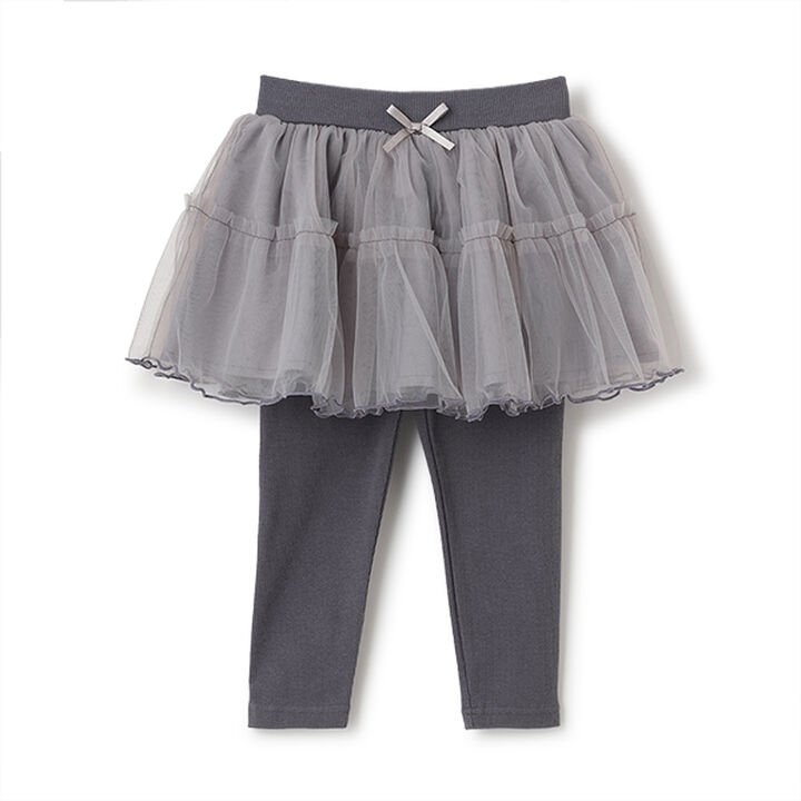Tulle Skirt with Leggings Set,Blue gray, medium image number 0