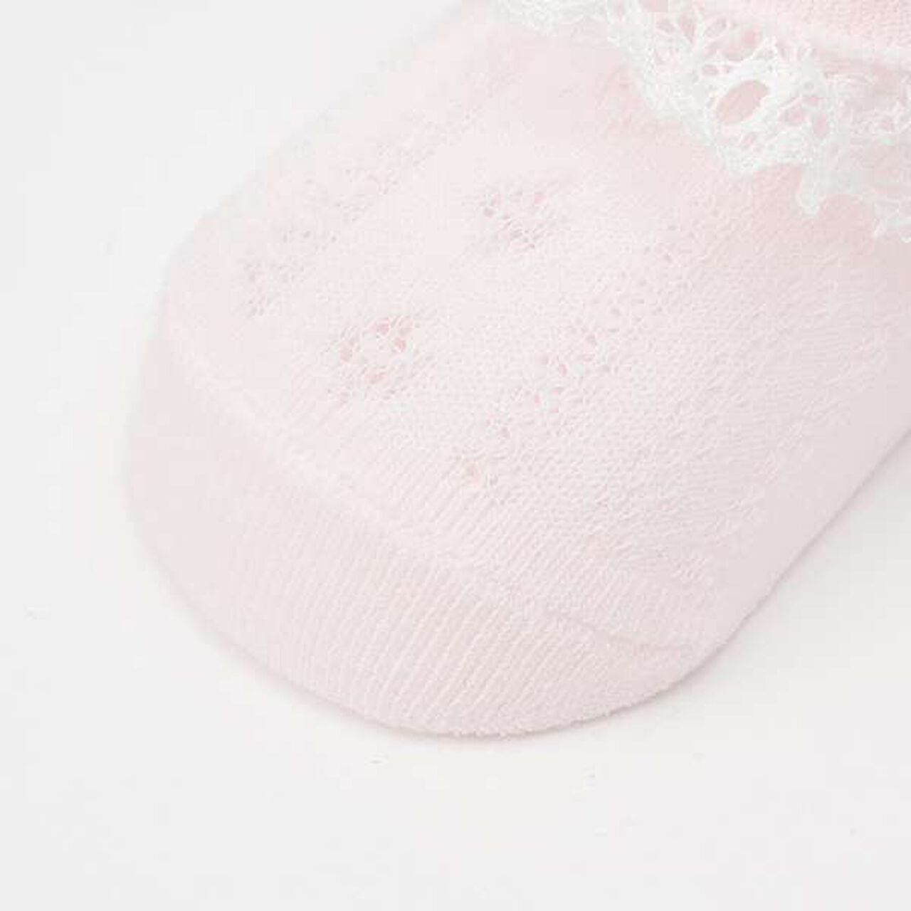 Lace Logo Embroidery Socks,Off white, large image number 4