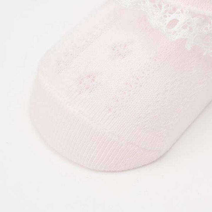 Lace Logo Embroidery Socks,Off white, medium image number 4