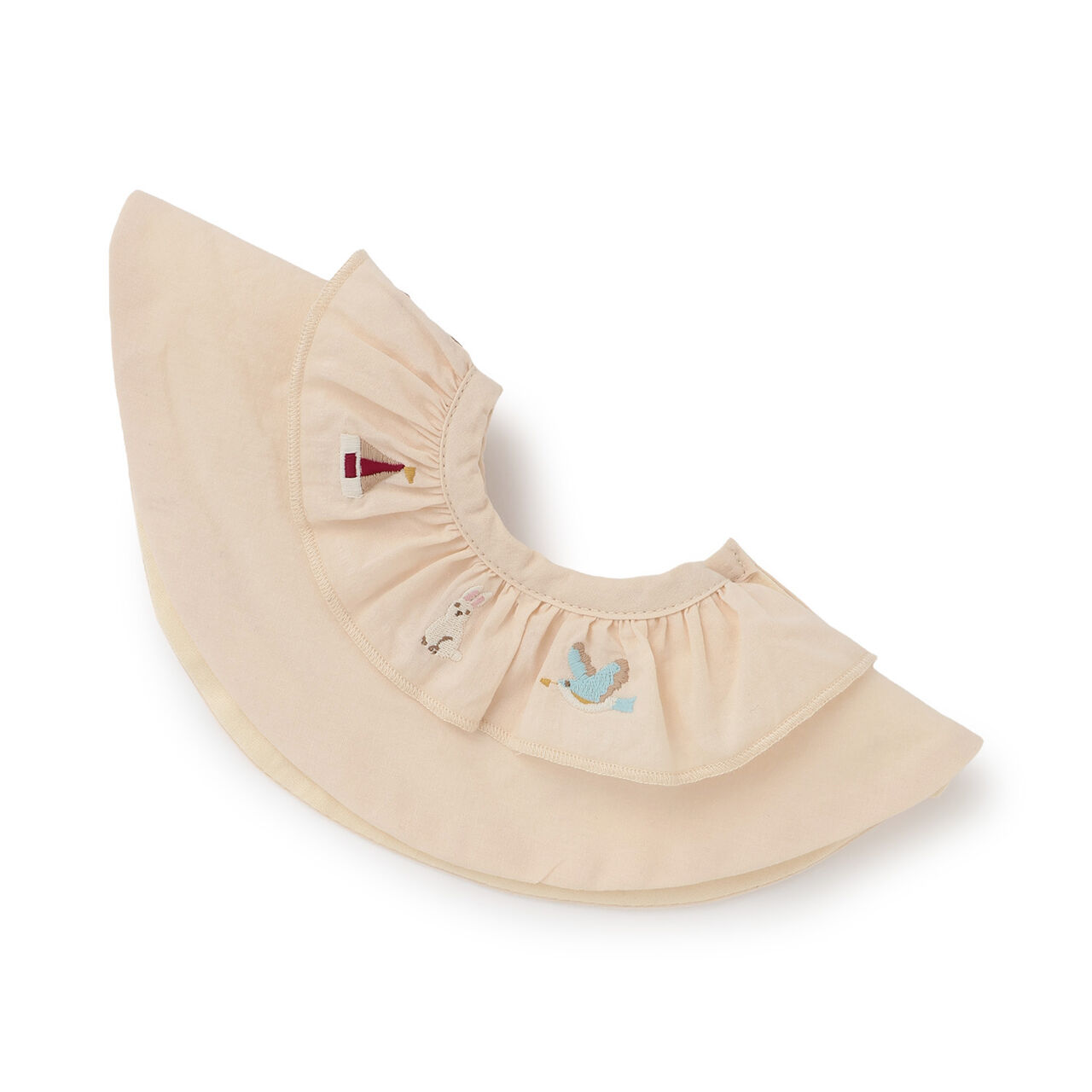 [Waterproof] Embroidered Frill Bib,Ivory, large image number 1