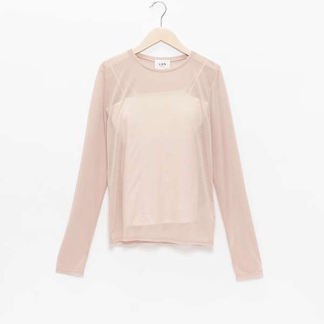 [LADIES] Sheer T-Shirt with Bra Top,Light beige, large image number 5