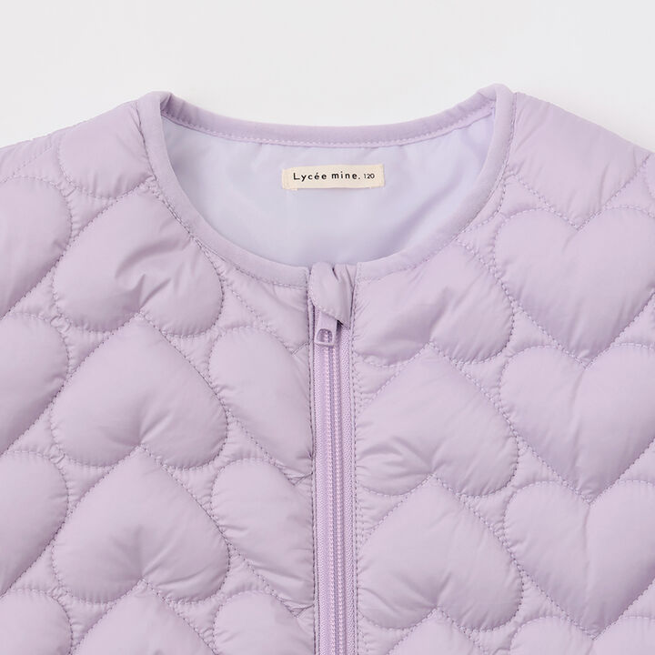 [Light and Fluffy] Heart Quilted Puff Jacket with Storage Pouch,Blue gray, medium image number 21