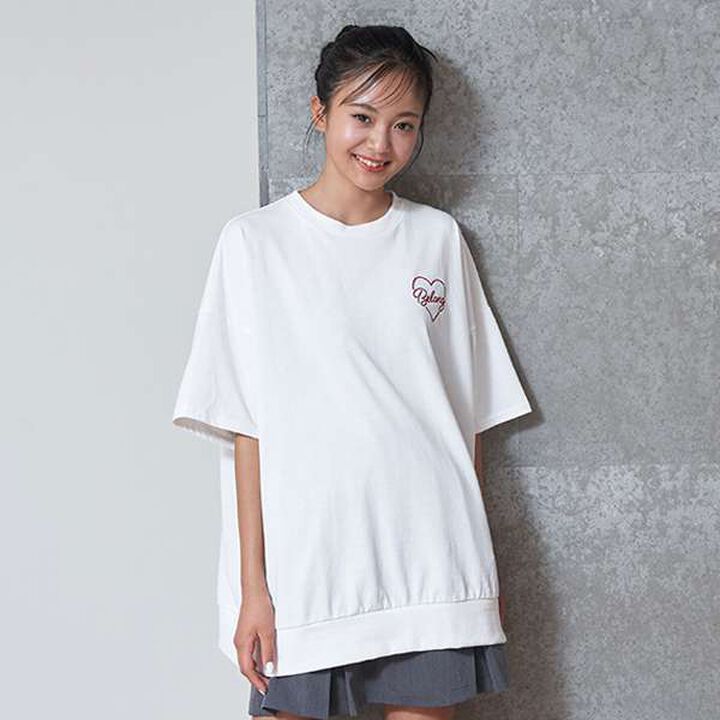 Big Heart Collar T-Shirt,Charcoal gray, medium image number 8