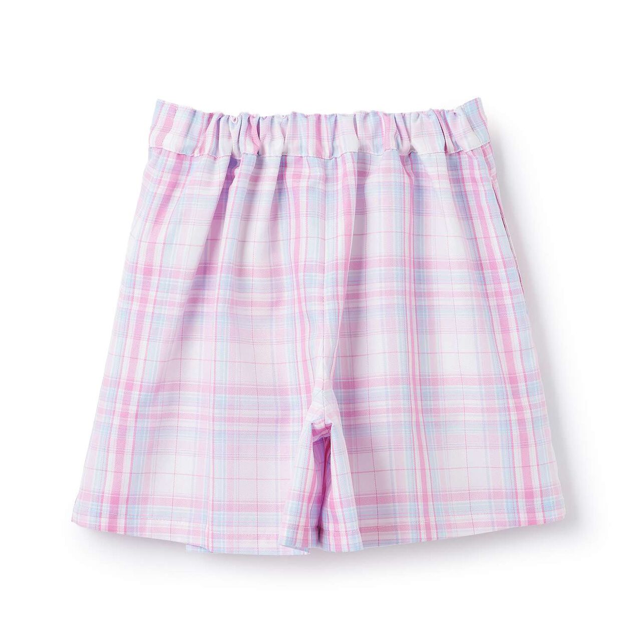 Heart Pouch Wrap-Style Checkered Culotte Skirt,Pink, large image number 1