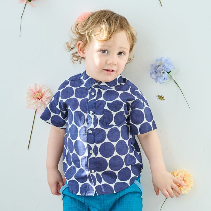 Sheer Polka Dot Print Shirt,, medium