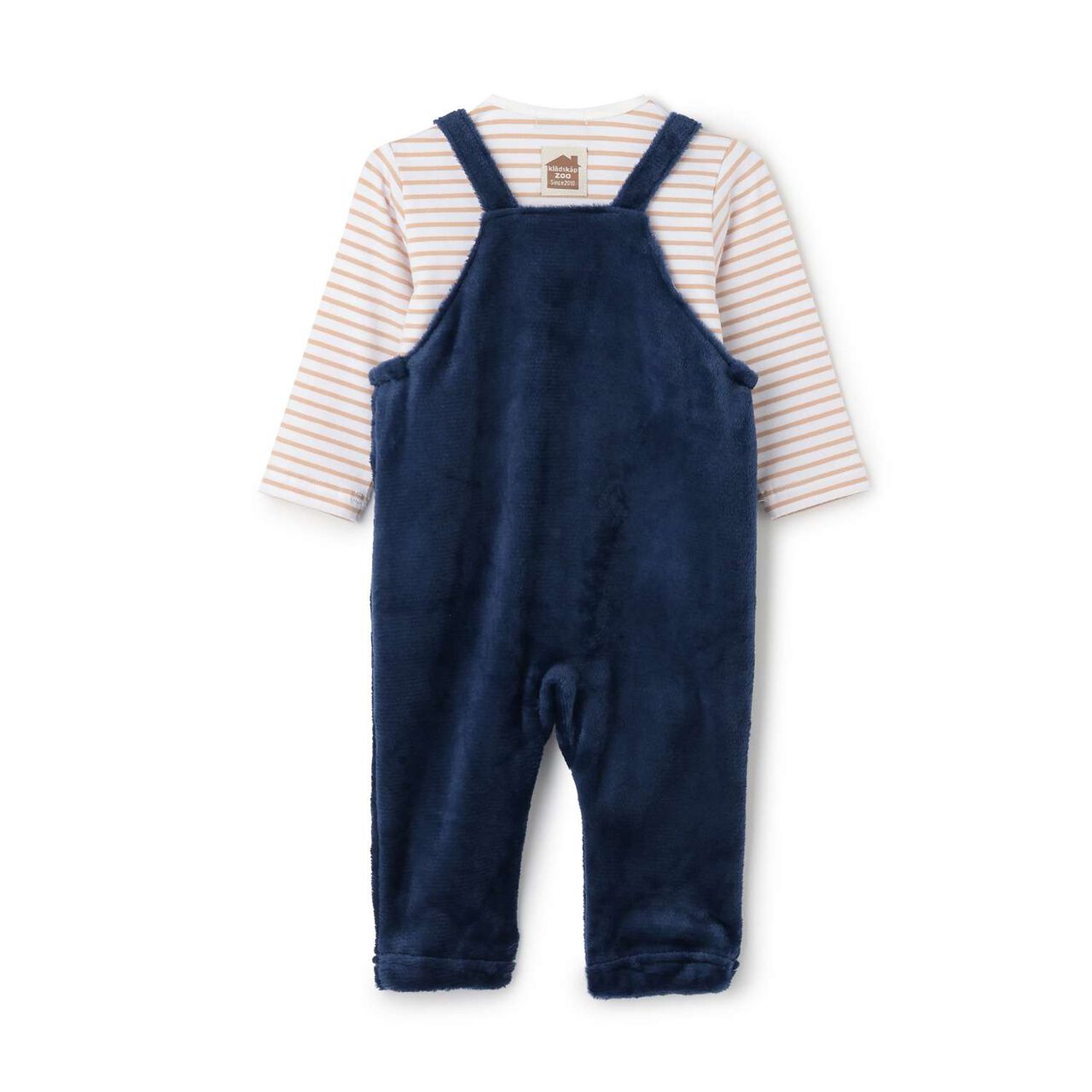 Creature T-Shirt & Boa Fabric Overalls Set,Navy, large image number 8