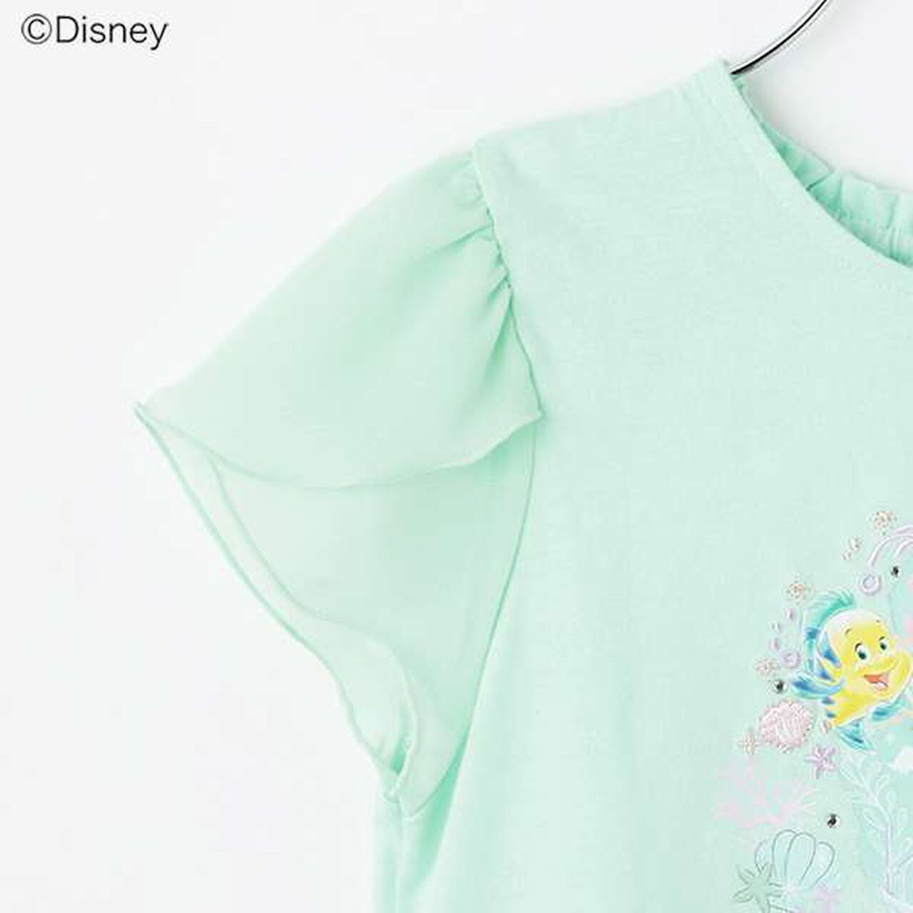 [Disney Ariel] Scalloped Hem T-Shirt,Mint, large image number 4