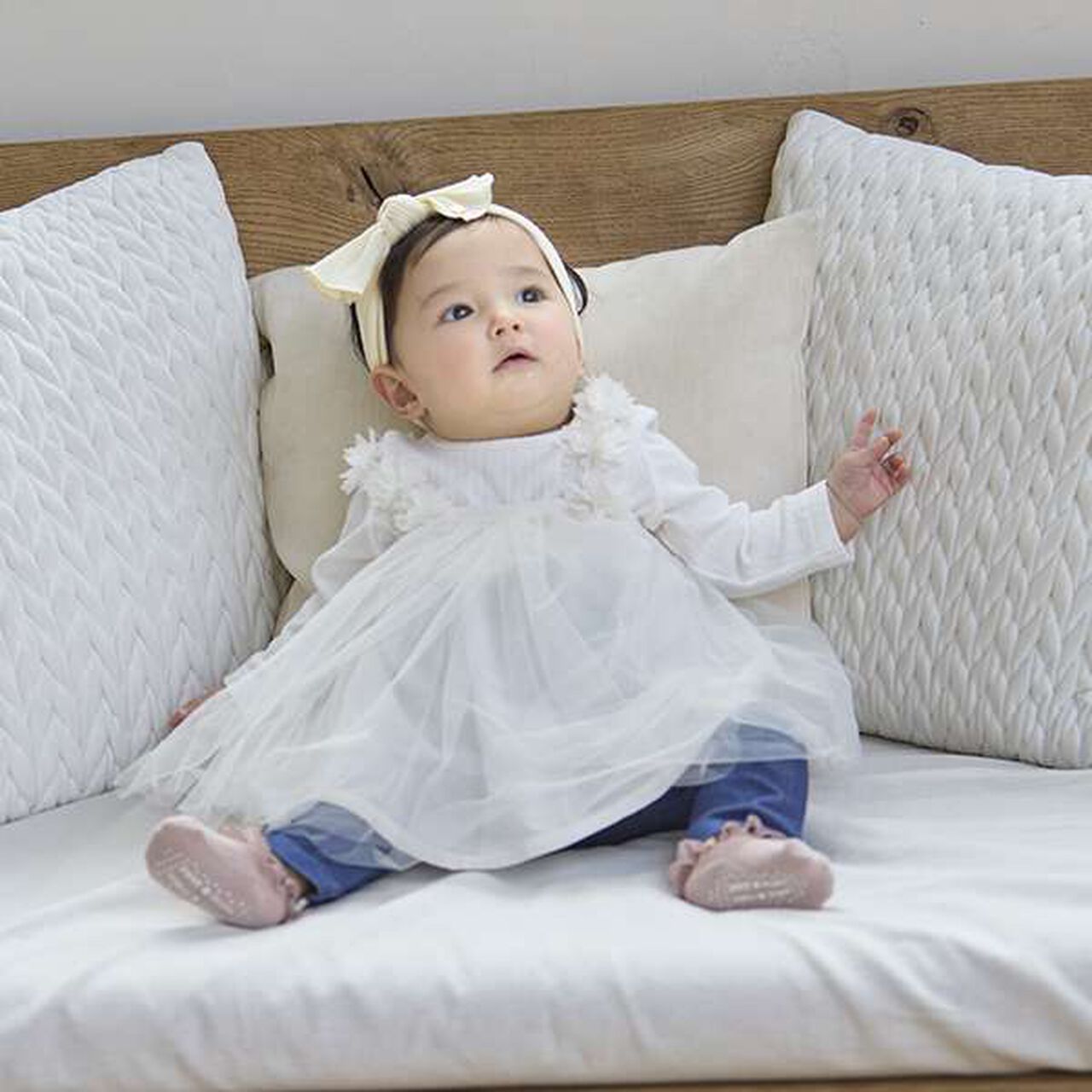 Back Frill Leggings,Light pink, large image number 1