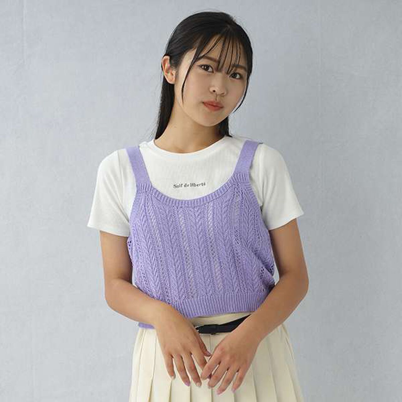 Knit Vest Inner Wear Set,Emerald green, large image number 17