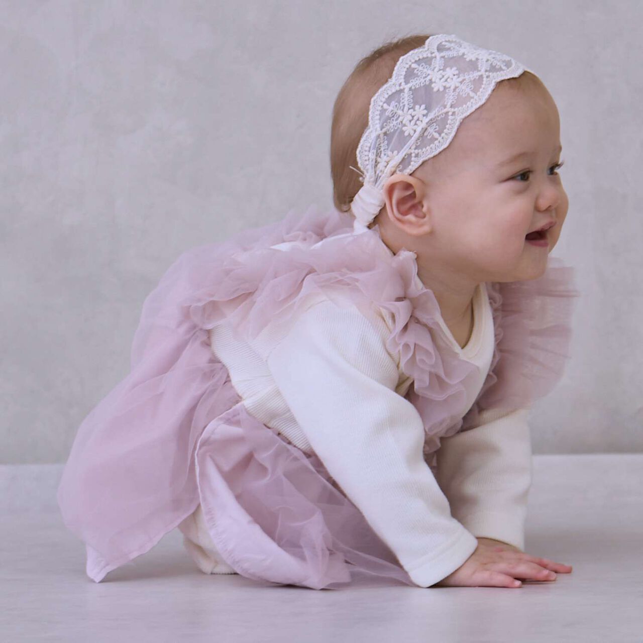 Tulle Frill Coverall,Light gray, large image number 1