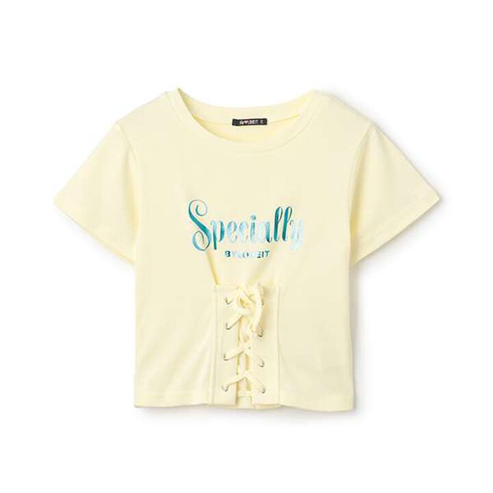 [Featured in Q-Gal] Front Lace-up T-shirt,Off white, medium image number 9