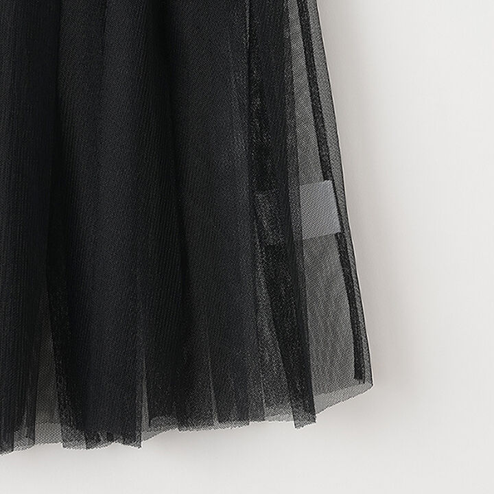 Checkered Box Pleated Skirt-Pants & Tulle Skirt Set,Black, medium image number 20