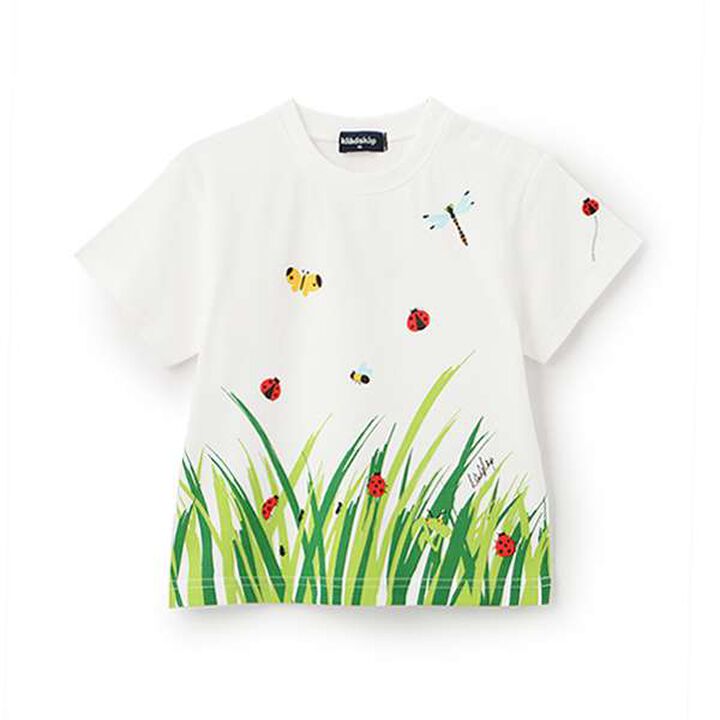 Insect Print Short Sleeve T-Shirt,Off white, medium image number 0