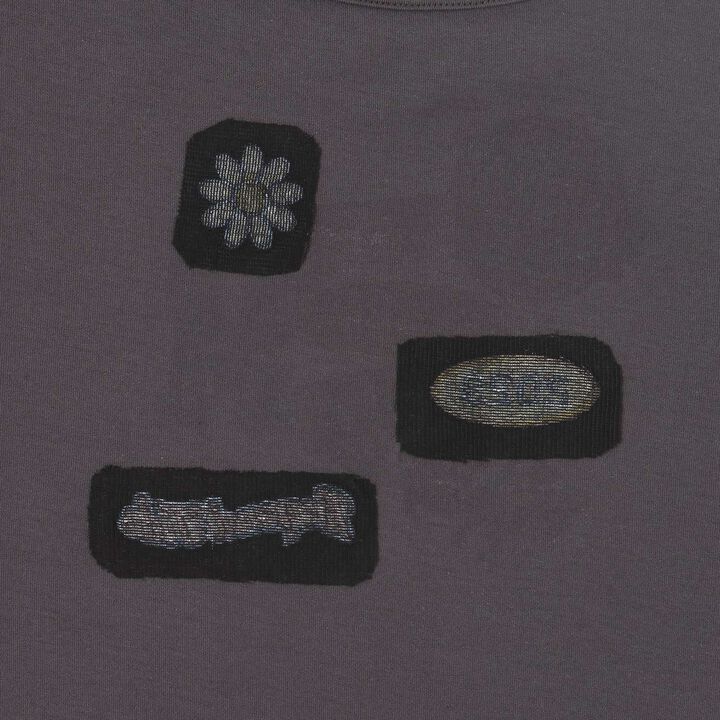 Loose Short Sleeve T-Shirt with Back Patch,Charcoal gray, medium image number 23