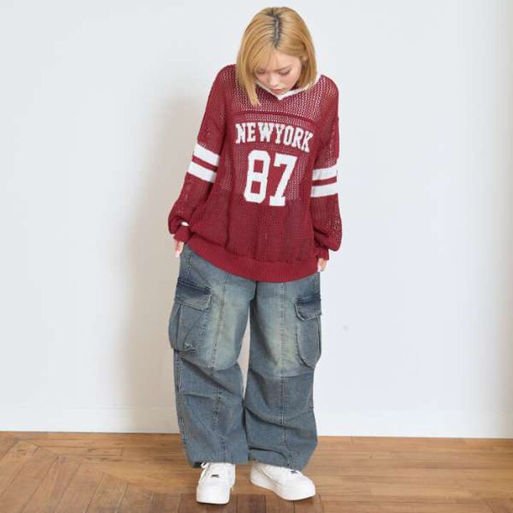 Quick-Dry Stretch Denim Cargo Pants,Gray, medium image number 2