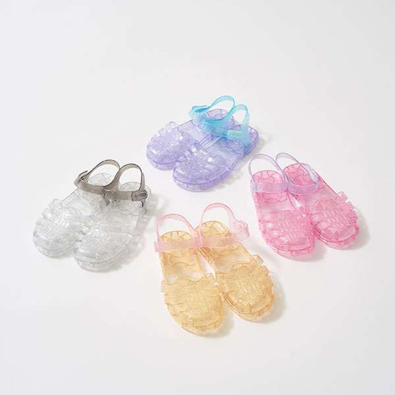 Clear Lame Bi-Color Rubber Sandals,Yellow, large image number 1