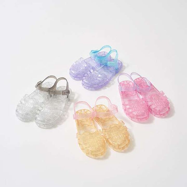 Clear Lame Bi-Color Rubber Sandals,Yellow, medium image number 1