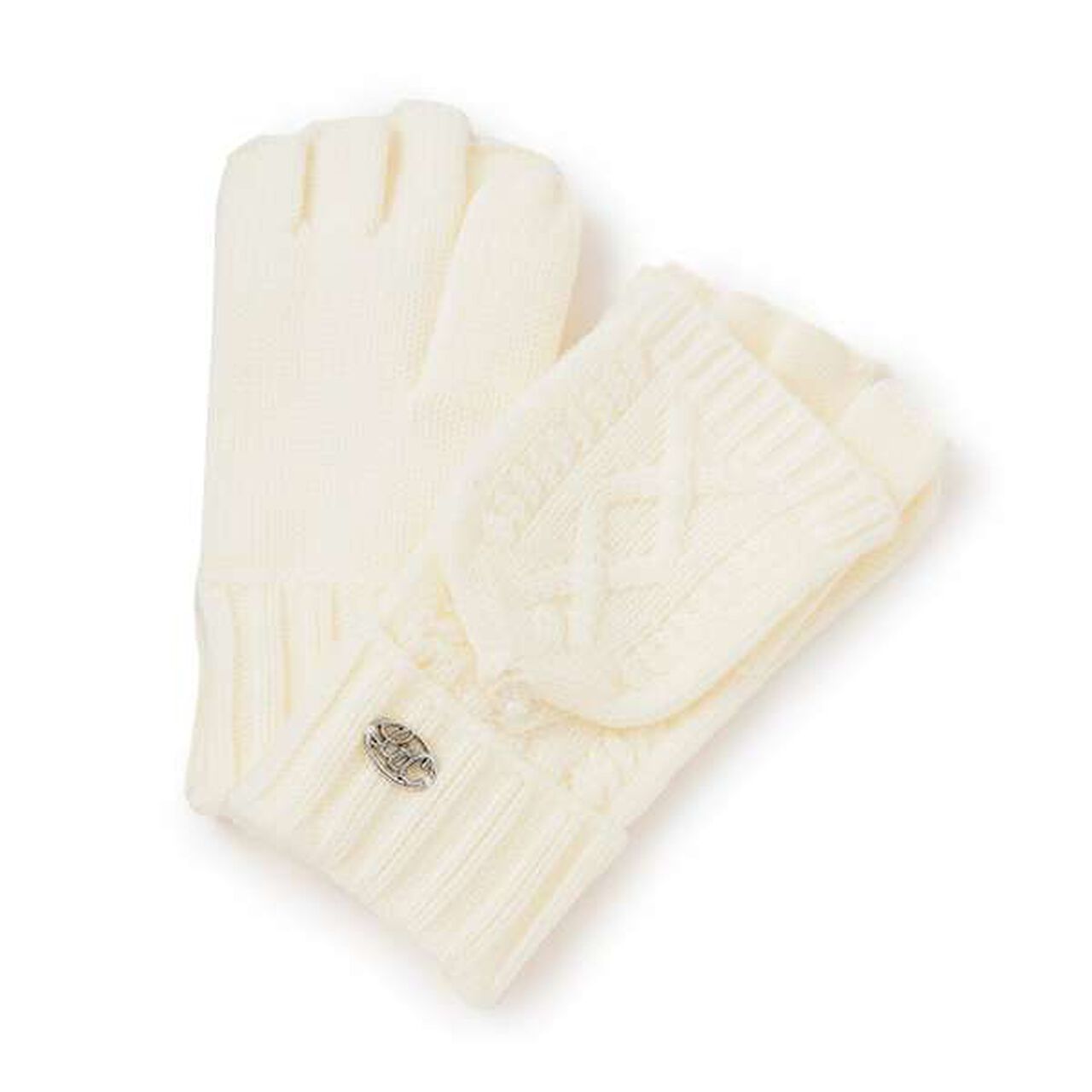 Cable Gloves,Off white, large image number 0
