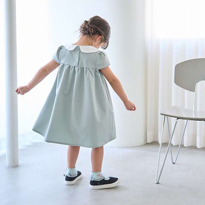 [Occasion-Ready] Round Collar One-Piece Dress with Ribbon,Mint, medium image number 9