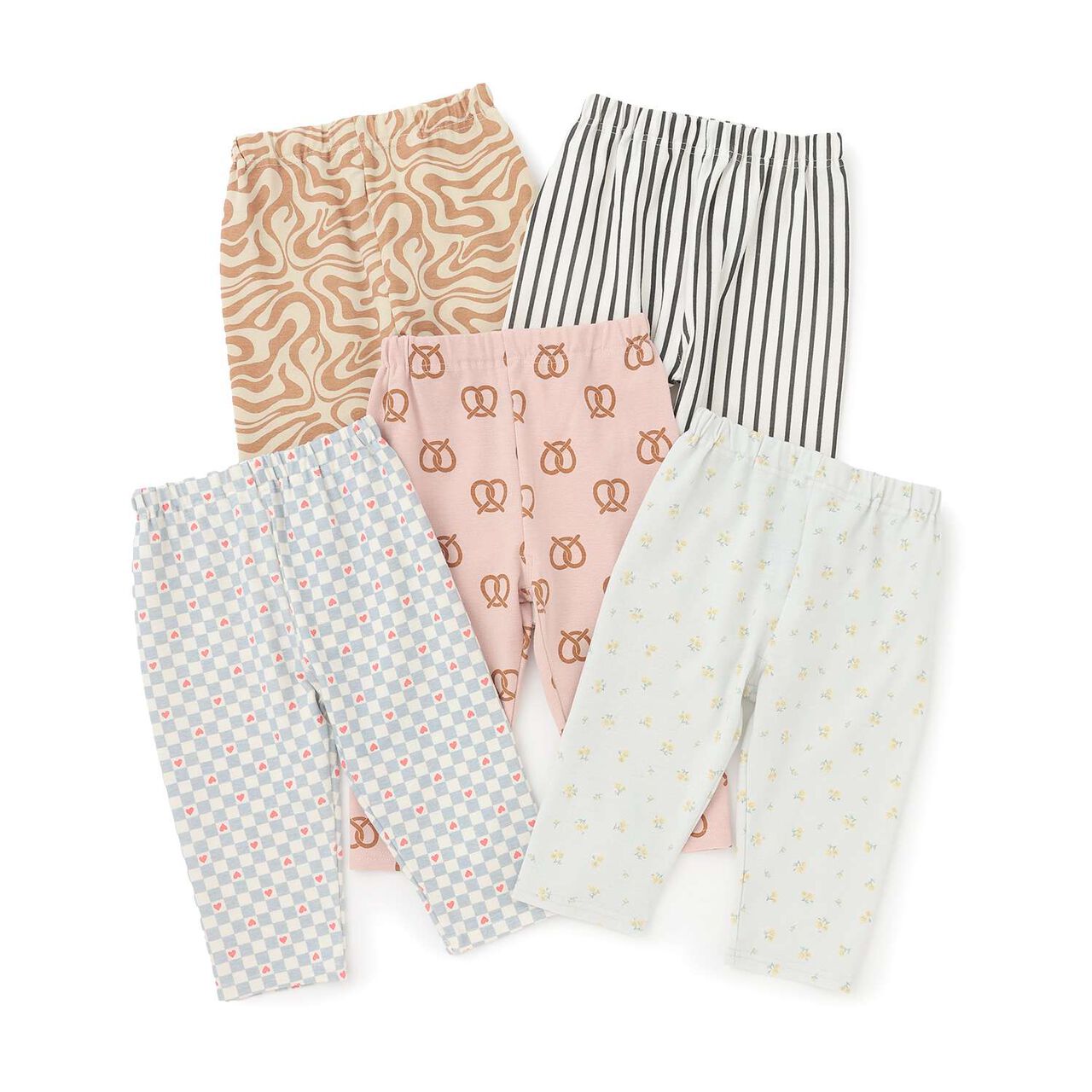 [365D] Anti-Stain Jersey Knit Patterned 6/10 Leggings,Light blue, large image number 6