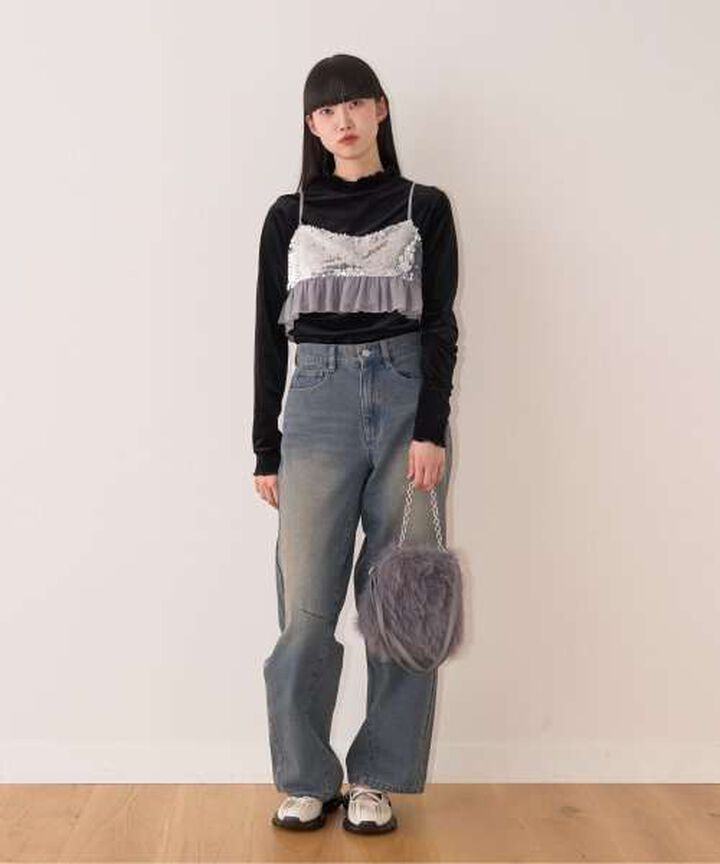 Sequin Bustier,Black, medium image number 4