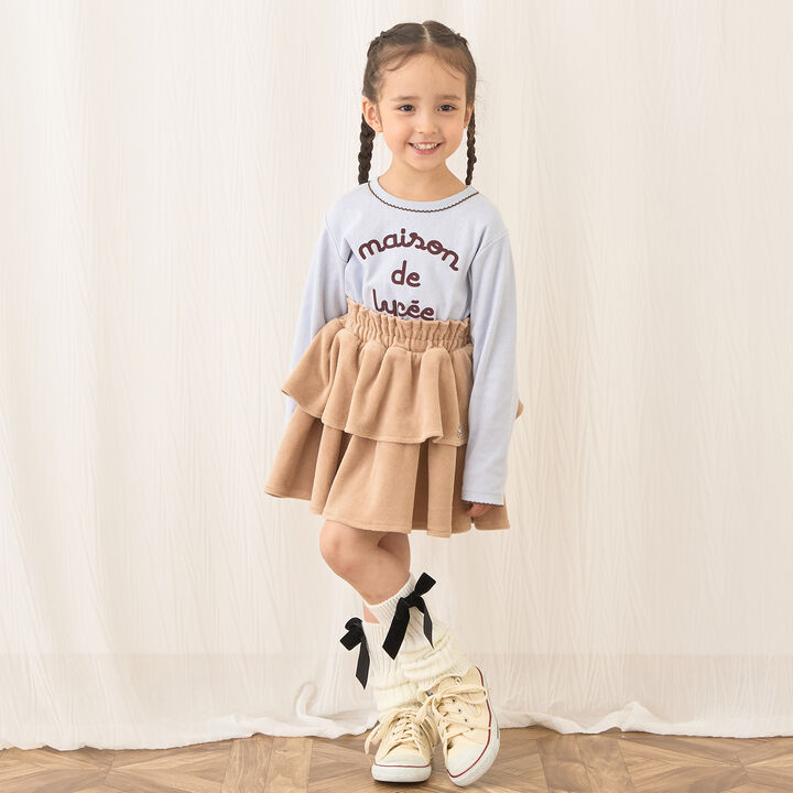 Plush Velour Coordinatable Tiered Skirt,Black, medium image number 20