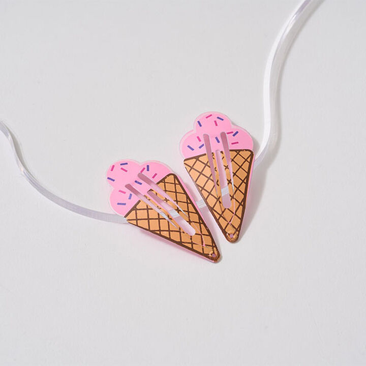 Ice Hair Clip 2P Set,Magenta, medium image number 4