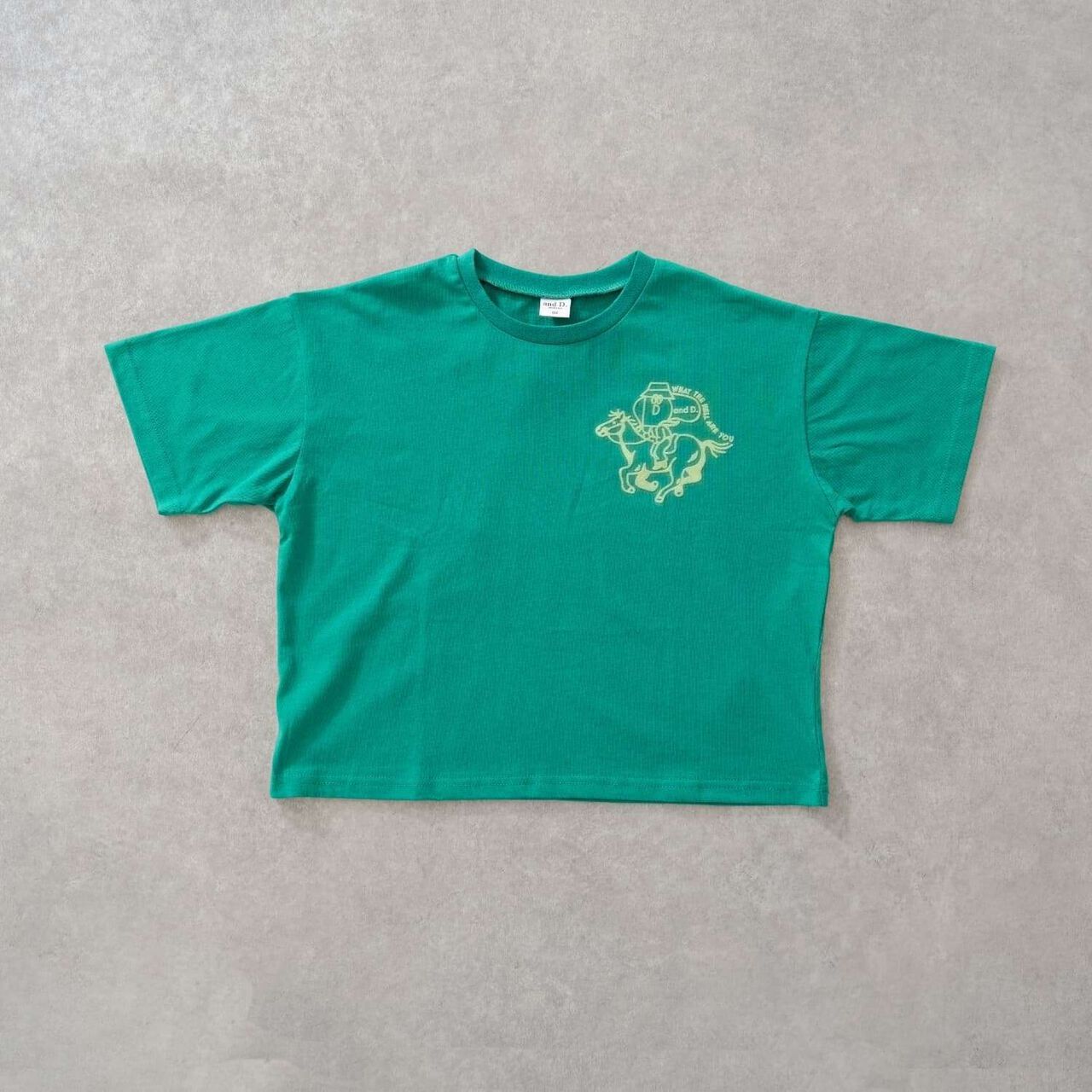 [100% Cotton] D-Jockey Print Short-Sleeve T-Shirt,Green, large image number 0