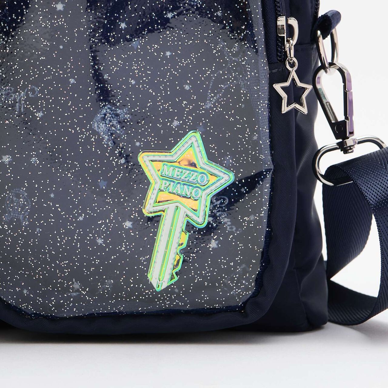 Glow-in-the-Dark Print Shoulder Bag with Bottle Holder,Lavender, large image number 16