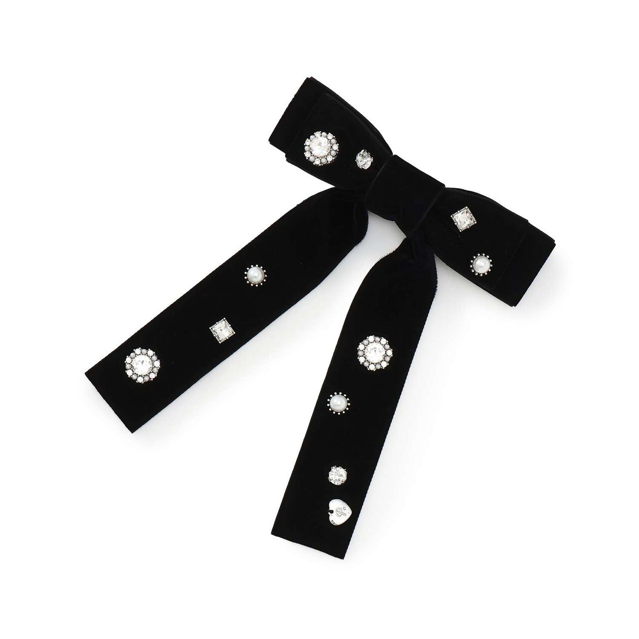 Bijou Ribbon Hair Clip,Black, large image number 5