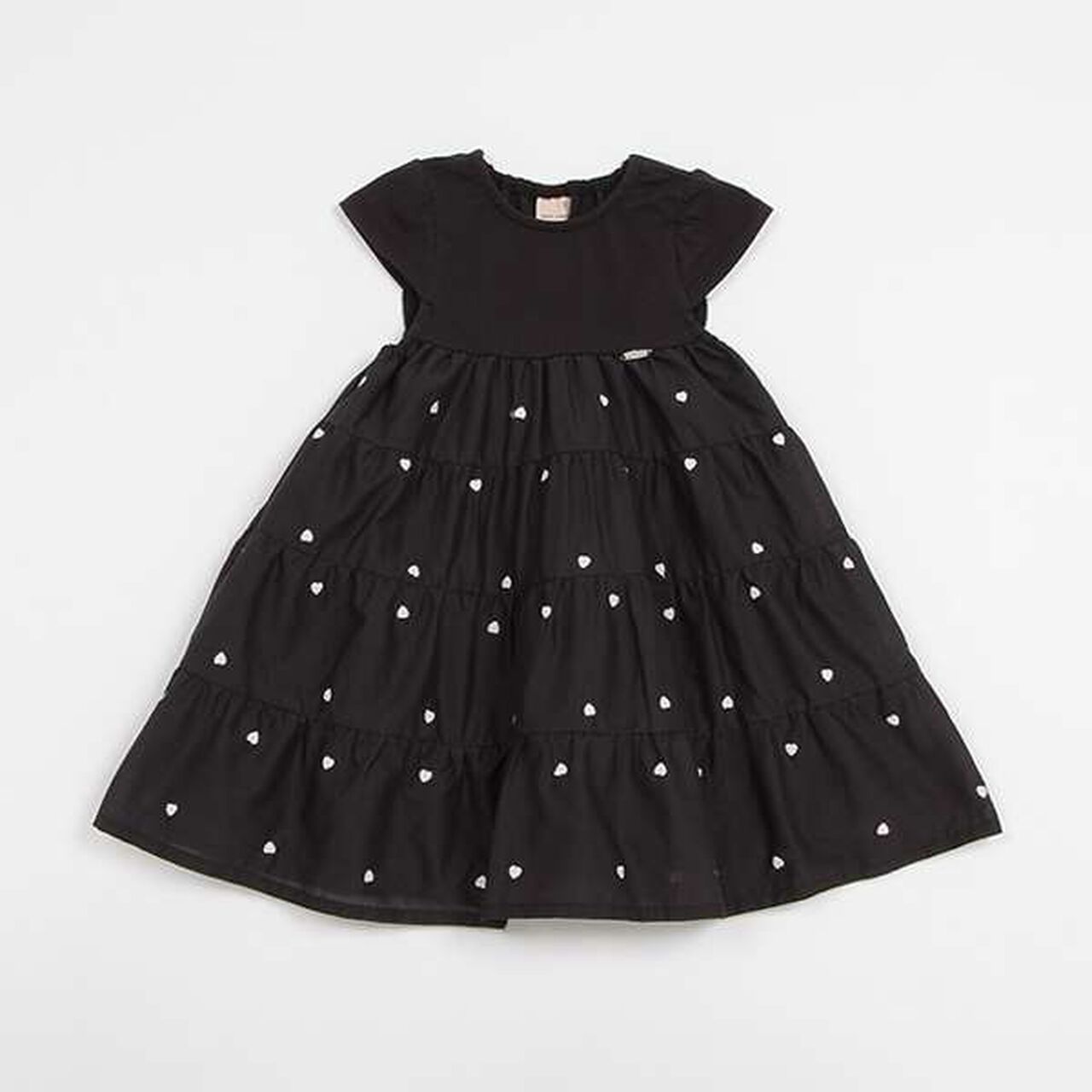 [Link] Heart Embroidery One-Piece Dress (Kids Size),Black, large image number 3