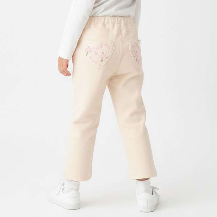 Cherry Blossom Embroidered Denim Pants,Blue, medium image number 10