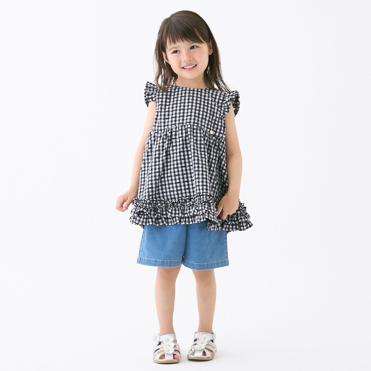 Heart Gingham Tunic,Red, large image number 2
