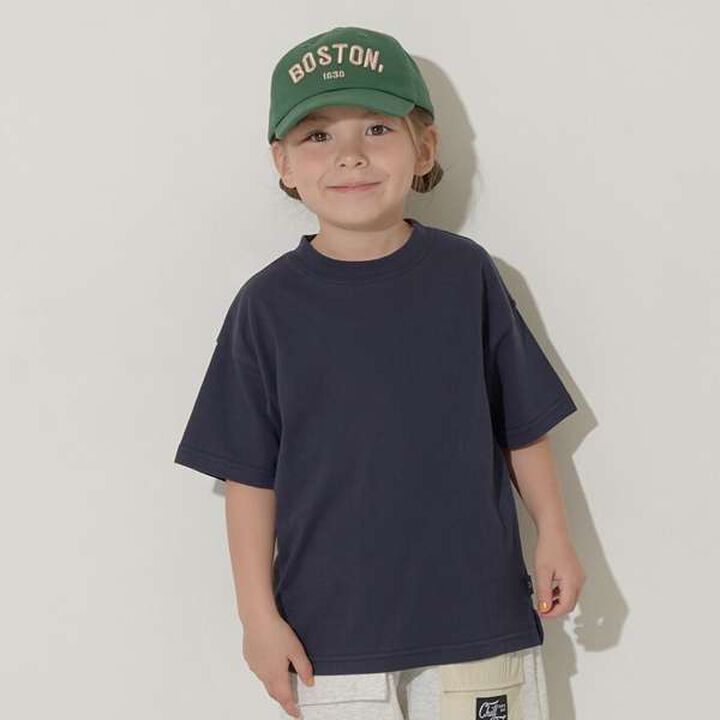 Non-Deforming Soft Cotton Hem Slit Simple Big T-Shirt,Charcoal gray, medium image number 24